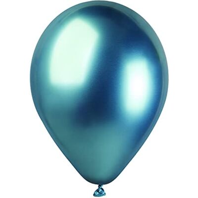Ciao Lot de 50 ballons métalliques en latex naturel de qualité supérieure G120 (Ø 33 cm / 13 "), bleu métallisé Ciao Lot de 50 ballons métalliques en latex naturel de qualité supérieure G120 (Ø 33 cm / 13 "), bleu métallisé