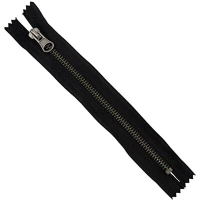 AERZETIX C61535 Fermeture éclair N°5 non séparable 18 cm en métal vintage Poignée décorative Couleur noire Curseur maroquinerie Couture Jupe Jeans mercerie AERZETIX C61535 Fermeture éclair N°5 non séparable 18 cm en métal vintage Poignée décorative Couleur noire Curseur maroquinerie Couture Jupe Jeans mercerie