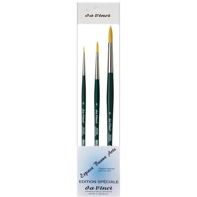 ESPACE BEAUX ARTS Série 1570 Nova Lot de 3 pinceaux synthétiques ronds N° 0, 4, 8 Pour aquarelle, peinture à l'huile et acrylique Miniature ESPACE BEAUX ARTS Série 1570 Nova Lot de 3 pinceaux synthétiques ronds N° 0, 4, 8 Pour aquarelle, peinture à l'huile et acrylique Miniature
