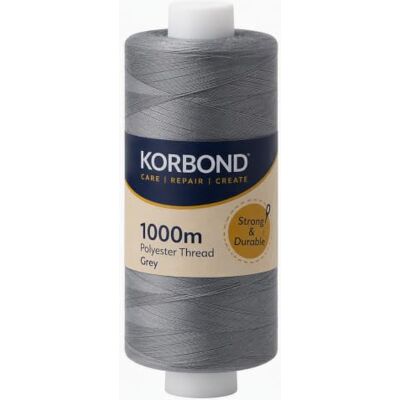 KORBOND Fil à coudre 1000 m polyester enduit gris Couture, couture et matelassage KORBOND Fil à coudre 1000 m polyester enduit gris Couture, couture et matelassage