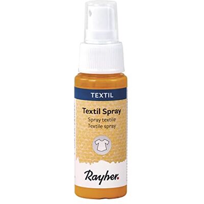 Rayher 35027162 Peinture textile en spray, or jaune, 1 pce., 50ml, sol. aqueuse, permanente, lavable, tissus, vêtements, anniversaire, jubilé Rayher 35027162 Peinture textile en spray, or jaune, 1 pce., 50ml, sol. aqueuse, permanente, lavable, tissus, vêtements, anniversaire, jubilé