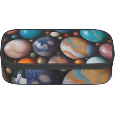 BGSHJVF Trousse à crayons haute capacité avec imprimé marbre coloré en tissu Oxford, pour crayons, stylos, plusieurs compartiments, design élégant BGSHJVF Trousse à crayons haute capacité avec imprimé marbre coloré en tissu Oxford, pour crayons, stylos, plusieurs compartiments, design élégant