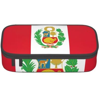 BGSHJVF Trousse à crayons haute capacité avec imprimé drapeau du Pérou en tissu Oxford, pour crayons, stylos, plusieurs compartiments, design élégant BGSHJVF Trousse à crayons haute capacité avec imprimé drapeau du Pérou en tissu Oxford, pour crayons, stylos, plusieurs compartiments, design élégant