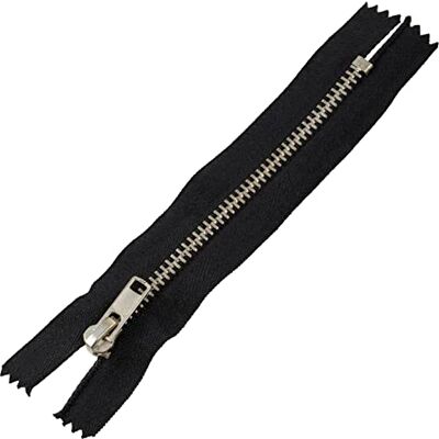 AERZETIX C61582 Fermeture éclair/à glissière N°4 non-séparable 12 cm en métal finition chromée couleur: noir tirette curseur jean gilets maroquinerie couture robe vêtement pantalon mercerie AERZETIX C61582 Fermeture éclair/à glissière N°4 non-séparable 12 cm en métal finition chromée couleur: noir tirette curseur jean gilets maroquinerie couture robe vêtement pantalon mercerie