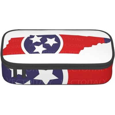 BGSHJVF Tennessee State Flag Map Trousse à crayons haute capacité en tissu Oxford, pour crayons, stylos, plusieurs compartiments, design élégant BGSHJVF Tennessee State Flag Map Trousse à crayons haute capacité en tissu Oxford, pour crayons, stylos, plusieurs compartiments, design élégant