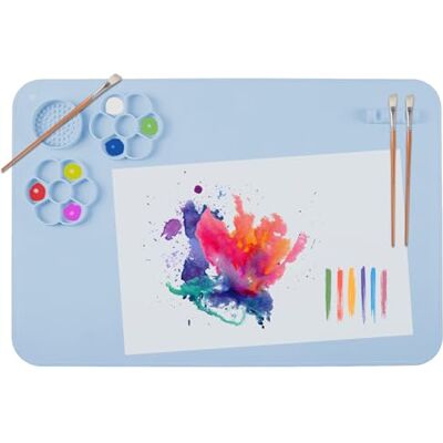 SOQKEEN Tapis Silicone Peinture Bleu 60×40 cm – Grand Tapis Antiadhésif et Antidérapant, Tapis Bricolage pour Résine, Aquarelle, Argile et DIY SOQKEEN Tapis Silicone Peinture Bleu 60×40 cm – Grand Tapis Antiadhésif et Antidérapant, Tapis Bricolage pour Résine, Aquarelle, Argile et DIY