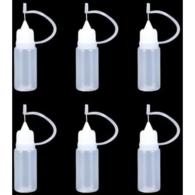 Yunova Lot de 6 bouteilles à aiguilles (3 x 10 ml + 3 x 15 ml) Bouteilles doseuses fines avec pointe aiguille en ABS Réutilisables pour colle, résine, peinture, bricolage, modélisme, bricolage Yunova Lot de 6 bouteilles à aiguilles (3 x 10 ml + 3 x 15 ml) Bouteilles doseuses fines avec pointe aiguille en ABS Réutilisables pour colle, résine, peinture, bricolage, modélisme, bricolage