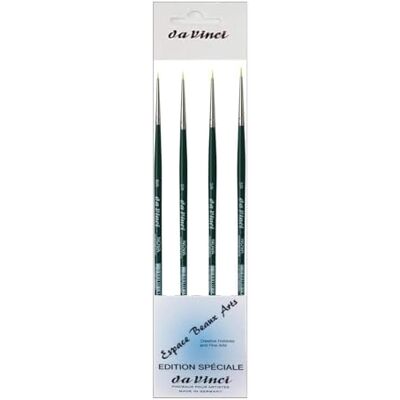 da Vinci serie 1570 Nova Pinceau synthétique rond, SET 4 PCS,NO 0/2, 0/3, 0/5, 0/10, Pour aquarelle, peinture à l'huile et acrylique da Vinci serie 1570 Nova Pinceau synthétique rond, SET 4 PCS,NO 0/2, 0/3, 0/5, 0/10, Pour aquarelle, peinture à l'huile et acrylique
