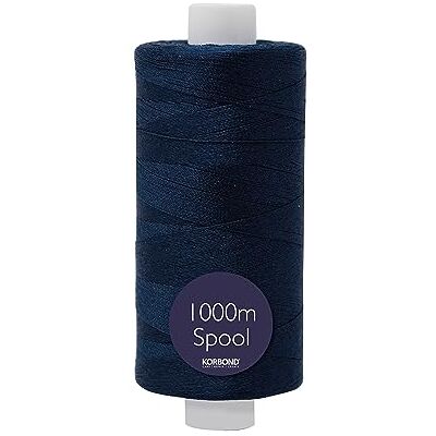 KORBOND Fil à coudre 1000 m polyester enduit marine Couture et matelassage KORBOND Fil à coudre 1000 m polyester enduit marine Couture et matelassage