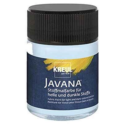 KREUL 91979 Javana Peinture pour tissus clairs et foncés, 50 ml de verre bleu glace, couleur brillante à base d'eau, caractère pâte, pour tamponner et pochoir, lavable après fixation KREUL 91979 Javana Peinture pour tissus clairs et foncés, 50 ml de verre bleu glace, couleur brillante à base d'eau, caractère pâte, pour tamponner et pochoir, lavable après fixation
