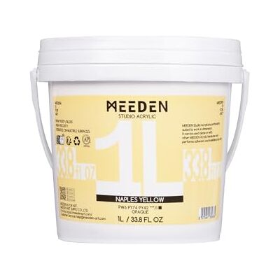 MEEDEN Naples Peinture acrylique jaune : 1 l / 33,8 oz brillant corporel lourd non toxique peinture d'art épaisse pour toile artisanat bois métal plastique mur MEEDEN Naples Peinture acrylique jaune : 1 l / 33,8 oz brillant corporel lourd non toxique peinture d'art épaisse pour toile artisanat bois métal plastique mur