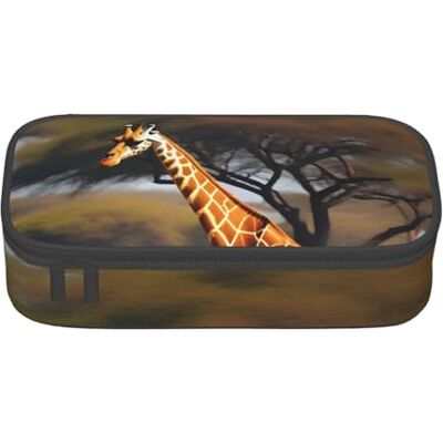 BGSHJVF Trousse à crayons grande capacité en tissu Oxford avec motifs girafes d'Afrique et arbre majestueux Plusieurs compartiments Design élégant BGSHJVF Trousse à crayons grande capacité en tissu Oxford avec motifs girafes d'Afrique et arbre majestueux Plusieurs compartiments Design élégant