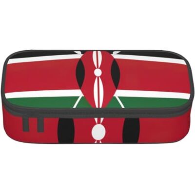 BGSHJVF Trousse à crayons haute capacité avec imprimé drapeau du Kenya, tissu Oxford, crayons, stylos, plusieurs compartiments, design élégant BGSHJVF Trousse à crayons haute capacité avec imprimé drapeau du Kenya, tissu Oxford, crayons, stylos, plusieurs compartiments, design élégant