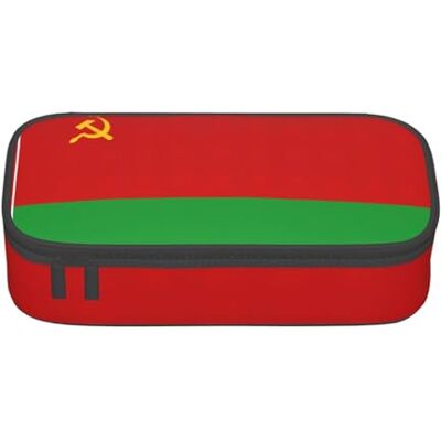 BGSHJVF Trousse à crayons haute capacité avec imprimé drapeau de la Biélorussie en tissu Oxford, crayons, stylos, plusieurs compartiments, design élégant BGSHJVF Trousse à crayons haute capacité avec imprimé drapeau de la Biélorussie en tissu Oxford, crayons, stylos, plusieurs compartiments, design élégant