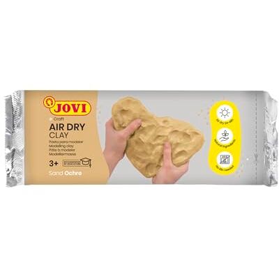 Jovi Air Dry Pâte à modeler 500g ocre, séchage à l'air sans four, facile à nettoyer, idéale poterie, modélisation, loisirs créatifs, école, décoration Jovi Air Dry Pâte à modeler 500g ocre, séchage à l'air sans four, facile à nettoyer, idéale poterie, modélisation, loisirs créatifs, école, décoration