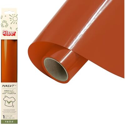SISER Pure HT Vinyle thermotransférable compostable Autumn Orange 50 x 30 cm Thermovinyle compatible avec traceur de coupe SISER Pure HT Vinyle thermotransférable compostable Autumn Orange 50 x 30 cm Thermovinyle compatible avec traceur de coupe