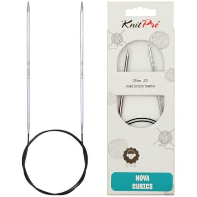 KnitPro Nova Cubics Aiguilles circulaires fixes en laiton brillant 60 cm x 3,25 mm KnitPro Nova Cubics Aiguilles circulaires fixes en laiton brillant 60 cm x 3,25 mm