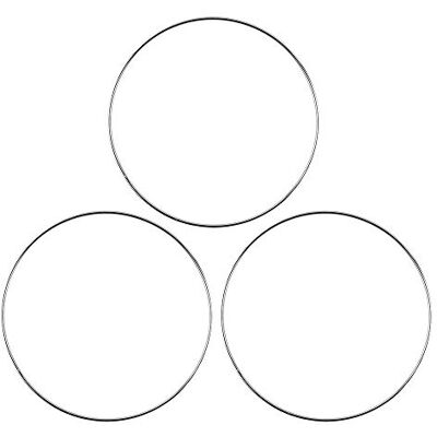 Ideen mit Herz Lot de 3 anneaux en métal pour travaux manuels 3 mm d'épaisseur Diamètre : 20 cm Anneaux en fer Idéal pour attrape-rêves, macramé, fleurs séchées, décoration murale (argent) Ideen mit Herz Lot de 3 anneaux en métal pour travaux manuels 3 mm d'épaisseur Diamètre : 20 cm Anneaux en fer Idéal pour attrape-rêves, macramé, fleurs séchées, décoration murale (argent)