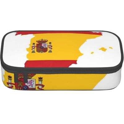 BGSHJVF Trousse à crayons haute capacité en tissu Oxford avec imprimé carte du drapeau espagnol, pour crayons, stylos, plusieurs compartiments, design élégant BGSHJVF Trousse à crayons haute capacité en tissu Oxford avec imprimé carte du drapeau espagnol, pour crayons, stylos, plusieurs compartiments, design élégant