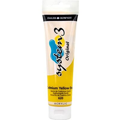 Daler Rowney Daler – Rowney 150 ml Système 3 – Tube de peinture acrylique – cadmium Jaune/teinte Daler Rowney Daler – Rowney 150 ml Système 3 – Tube de peinture acrylique – cadmium Jaune/teinte