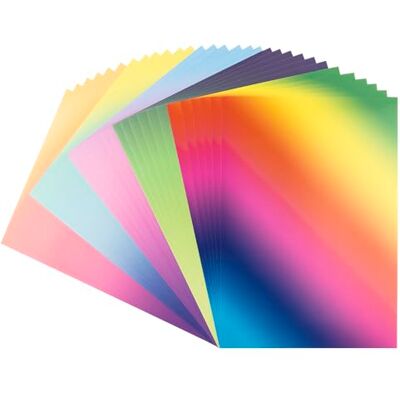 Ideen mit Herz Papier décoratif avec dégradé de couleur Carton décoratif coloré Format A4-250 g/m² Intense ou pastel (5 dégradés de couleurs différents 30 feuilles) Ideen mit Herz Papier décoratif avec dégradé de couleur Carton décoratif coloré Format A4-250 g/m² Intense ou pastel (5 dégradés de couleurs différents 30 feuilles)