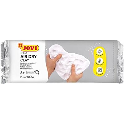 Jovi Air Dry, Pâte à modeler autodurcissante à base d'argile humide, Séchage à l'air sans four, Couleur Blanc, 1kg, Idéale pour les enfants de 3 ans et plus (86) Jovi Air Dry, Pâte à modeler autodurcissante à base d'argile humide, Séchage à l'air sans four, Couleur Blanc, 1kg, Idéale pour les enfants de 3 ans et plus (86)
