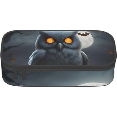BGSHJVF Trousse à crayons haute capacité en tissu Oxford, motif hibou, fantôme, citrouille, Halloween, avec plusieurs compartiments, design élégant BGSHJVF Trousse à crayons haute capacité en tissu Oxford, motif hibou, fantôme, citrouille, Halloween, avec plusieurs compartiments, design élégant