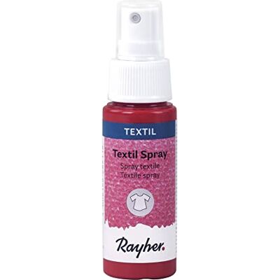 Rayher 35027282 Peinture textile en spray, rouge carmin, 1 pce., 50ml, sol. aqueuse, permanente, lavable, tissus, vêtements, anniversaire, jubilé Rayher 35027282 Peinture textile en spray, rouge carmin, 1 pce., 50ml, sol. aqueuse, permanente, lavable, tissus, vêtements, anniversaire, jubilé