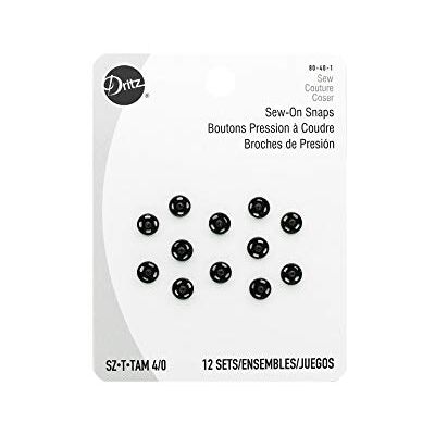 Dritz Boutons-pression à coudre, noir, taille 4/0 Dritz Boutons-pression à coudre, noir, taille 4/0