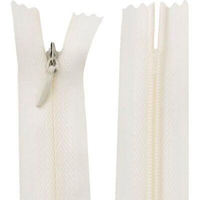 AERZETIX C61083 Lot de 20 fermetures éclair invisibles 50 cm Couleur : blanc soie Non séparables avec tirette "boule de rugby" matière inextensible Fermeture éclair AERZETIX C61083 Lot de 20 fermetures éclair invisibles 50 cm Couleur : blanc soie Non séparables avec tirette "boule de rugby" matière inextensible Fermeture éclair