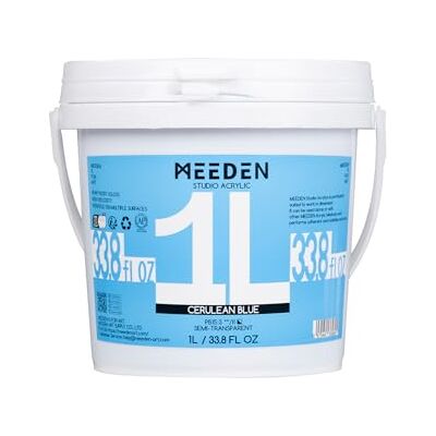 MEEDEN Peinture acrylique bleu céruléen : 1 l Finition brillante Peintures épaisses non toxiques pour travaux manuels sur toile MEEDEN Peinture acrylique bleu céruléen : 1 l Finition brillante Peintures épaisses non toxiques pour travaux manuels sur toile