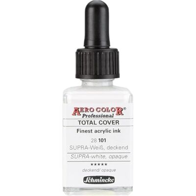 Schmincke AERO COLOR Professional Peinture pour aérographe 28ml Blanc supra Schmincke AERO COLOR Professional Peinture pour aérographe 28ml Blanc supra