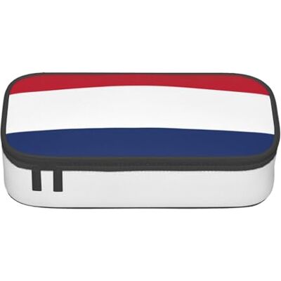 BGSHJVF Trousse à crayons haute capacité avec imprimé drapeau néerlandais en tissu Oxford, pour crayons, stylos, plusieurs compartiments, design élégant BGSHJVF Trousse à crayons haute capacité avec imprimé drapeau néerlandais en tissu Oxford, pour crayons, stylos, plusieurs compartiments, design élégant
