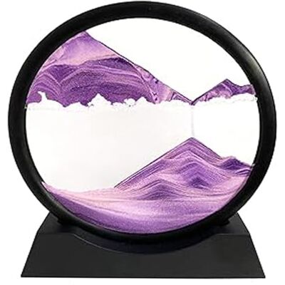 LINPING Peinture de sable fluide, en mouvement de sable art photo 3D rond verre mer profonde sable paysage en mouvement affichage Flödande sandmålning, (7 pouces, pourpre) LINPING Peinture de sable fluide, en mouvement de sable art photo 3D rond verre mer profonde sable paysage en mouvement affichage Flödande sandmålning, (7 pouces, pourpre)