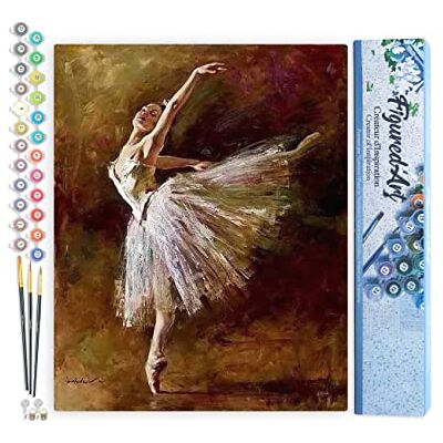 Peinture par Numéro Adulte Ballerine en pointes Activité Manuelle Kit de Loisir Créatif DIY Numéro d'Art Complet 40x50cm sans châssis en bois Peinture par Numéro Adulte Ballerine en pointes Activité Manuelle Kit de Loisir Créatif DIY Numéro d'Art Complet 40x50cm sans châssis en bois