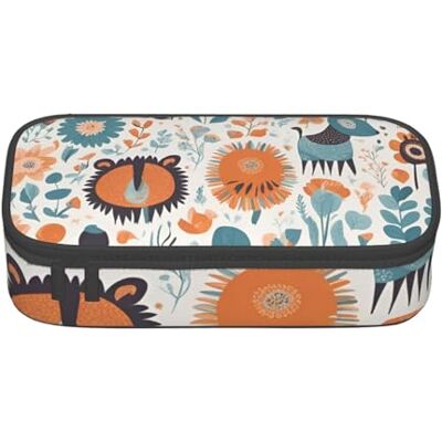 BGSHJVF Trousse à crayons haute capacité avec imprimé floral et animal en tissu Oxford, pour crayons, stylos, plusieurs compartiments, design élégant BGSHJVF Trousse à crayons haute capacité avec imprimé floral et animal en tissu Oxford, pour crayons, stylos, plusieurs compartiments, design élégant