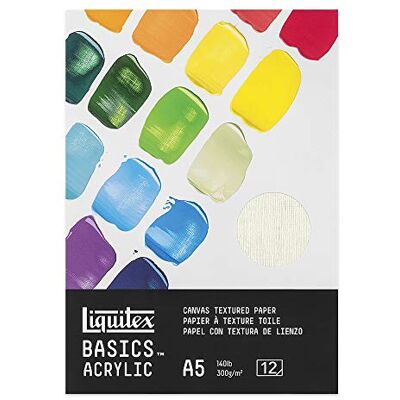 Liquitex Basics Bloc papier finition toile 300 g – A5 – 12 feuilles Liquitex Basics Bloc papier finition toile 300 g – A5 – 12 feuilles