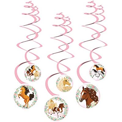 amscan 9909884 Lot de 6 spirales décoratives en papier Motif cheval amscan 9909884 Lot de 6 spirales décoratives en papier Motif cheval