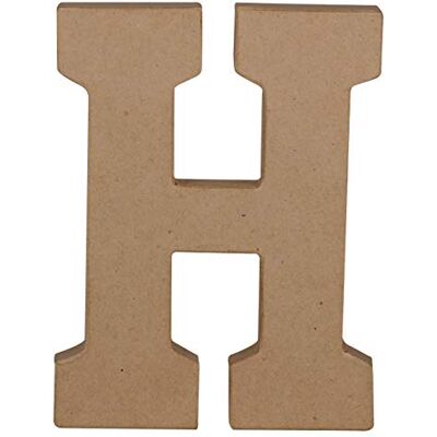 décopatch AC859C Un support en papier brun mâché 15,3x2,5x20 cm, Lettre majuscule H décopatch AC859C Un support en papier brun mâché 15,3x2,5x20 cm, Lettre majuscule H