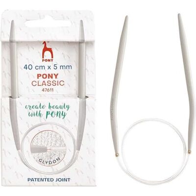 Pony Classic Aluminium (40cm, 5.00mm) Circulaire Tricot Aiguille 1 Pièce Pony Classic Aluminium (40cm, 5.00mm) Circulaire Tricot Aiguille 1 Pièce