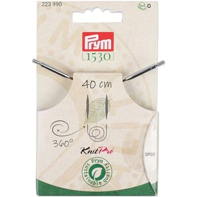 Prym 223990 Corde en plastique naturel et accessoires rotatifs à 360° 40 cm Corde interchangeable pour aiguilles à tricoter circulaires et crochets tunisiens Prym 223990 Corde en plastique naturel et accessoires rotatifs à 360° 40 cm Corde interchangeable pour aiguilles à tricoter circulaires et crochets tunisiens