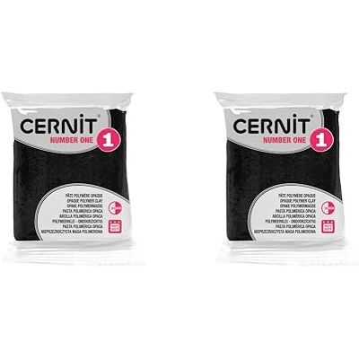 Cernit CE9056100AMZC Un lot de 2 Pains de Pâte Polymère NUMBER ONE Pâte à Modeler à Cuire Couleur Noir 2 Blocs de 56 g Cernit CE9056100AMZC Un lot de 2 Pains de Pâte Polymère NUMBER ONE Pâte à Modeler à Cuire Couleur Noir 2 Blocs de 56 g