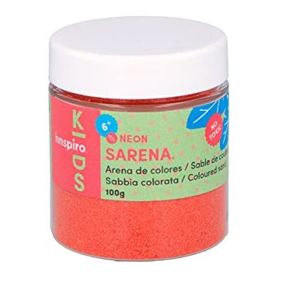 INNSPIRO Sable coloré NEON rouge 100 g, pour décoration et travaux manuels INNSPIRO Sable coloré NEON rouge 100 g, pour décoration et travaux manuels