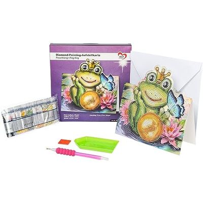 Ideen mit Herz Idee mit Herz Diamond Painting Carte à poser 370 g/m² 16,3 cm x 16 cm enveloppe et outils inclus (roi grenouille) Ideen mit Herz Idee mit Herz Diamond Painting Carte à poser 370 g/m² 16,3 cm x 16 cm enveloppe et outils inclus (roi grenouille)