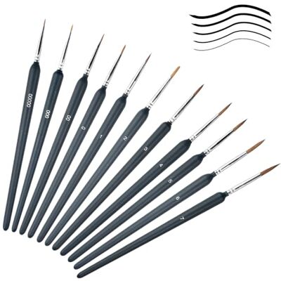 Chiluxendo Lot de 11 pinceaux à peinture, petit pinceau à huile, petits pinceaux miniatures, ensemble de pinceaux de modélisme peinture acrylique, kit de pinceaux professionnels pour peinture Chiluxendo Lot de 11 pinceaux à peinture, petit pinceau à huile, petits pinceaux miniatures, ensemble de pinceaux de modélisme peinture acrylique, kit de pinceaux professionnels pour peinture