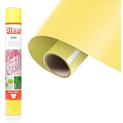 SISER ® Vinyle thermotransférable Glitter Lemon Sugar 50 x 30 cm SISER ® Vinyle thermotransférable Glitter Lemon Sugar 50 x 30 cm