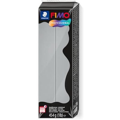 Staedtler FIMO Professional, Pâte à modeler gris dauphin façon argile durcissant au four, Pour spécialistes et artistes experts, Pain de 454 grammes, 8041-80 Staedtler FIMO Professional, Pâte à modeler gris dauphin façon argile durcissant au four, Pour spécialistes et artistes experts, Pain de 454 grammes, 8041-80