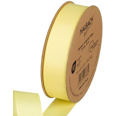 Halbach Seidenbänder Ruban gros-grain de qualité supérieure Largeur : 25 mm Longueur : 25 m Ruban cadeau durable en polyester recyclé Idéal comme ruban Couleur : jaune clair Halbach Seidenbänder Ruban gros-grain de qualité supérieure Largeur : 25 mm Longueur : 25 m Ruban cadeau durable en polyester recyclé Idéal comme ruban Couleur : jaune clair