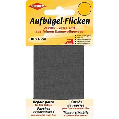 Kleiber + Co.GmbH Zephir Patchs thermocollants en coton gris foncé 30 x 6 x 0,3 cm Kleiber + Co.GmbH Zephir Patchs thermocollants en coton gris foncé 30 x 6 x 0,3 cm