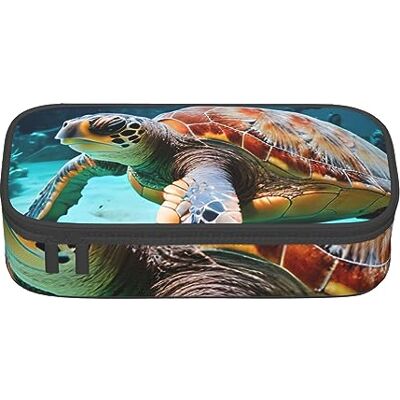 BGSHJVF Trousse à crayons haute capacité avec imprimé tortue de mer, tissu Oxford, crayons, stylos, plusieurs compartiments, design élégant BGSHJVF Trousse à crayons haute capacité avec imprimé tortue de mer, tissu Oxford, crayons, stylos, plusieurs compartiments, design élégant